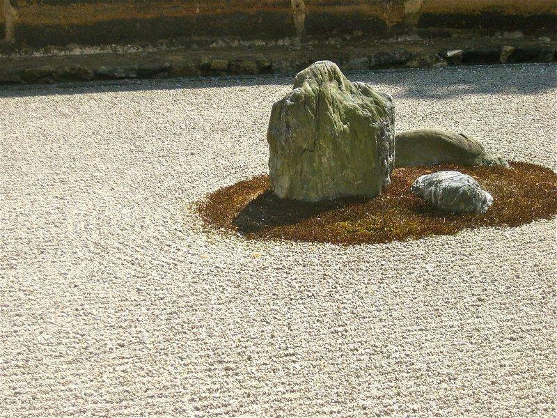 Jananese zen garden at ryoanji temple